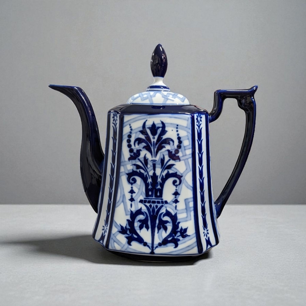 Bombay Company Cobalt Blue and White Ceramic Teapot